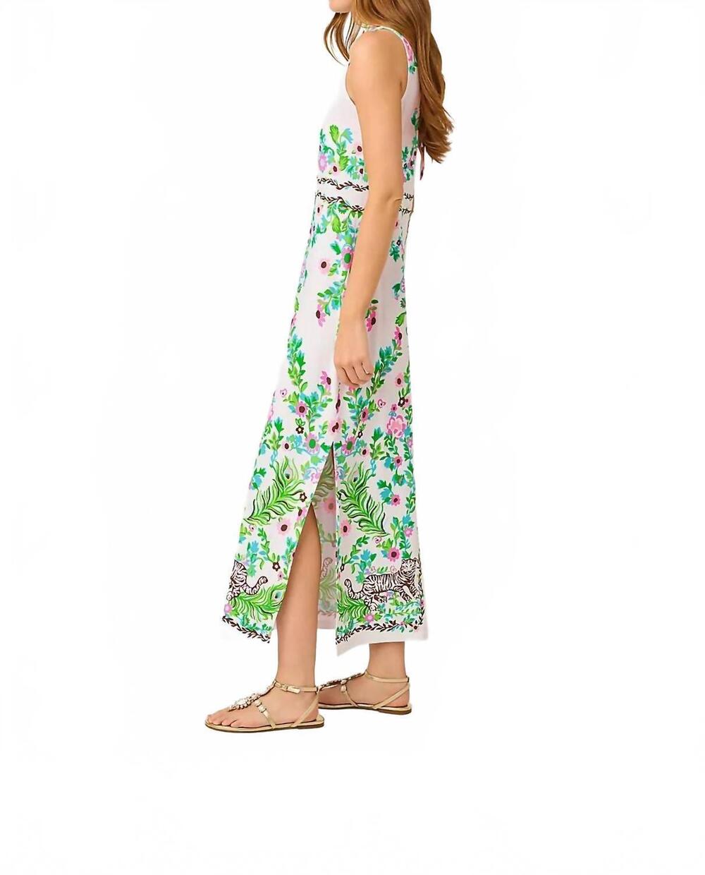 NEW LILLY PULITZER wellington maxi dress in resort white royal zoo engineered - Picture 3 of 7